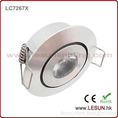 White housing with cut hole 45mm 3W recessed led cabinet lamp